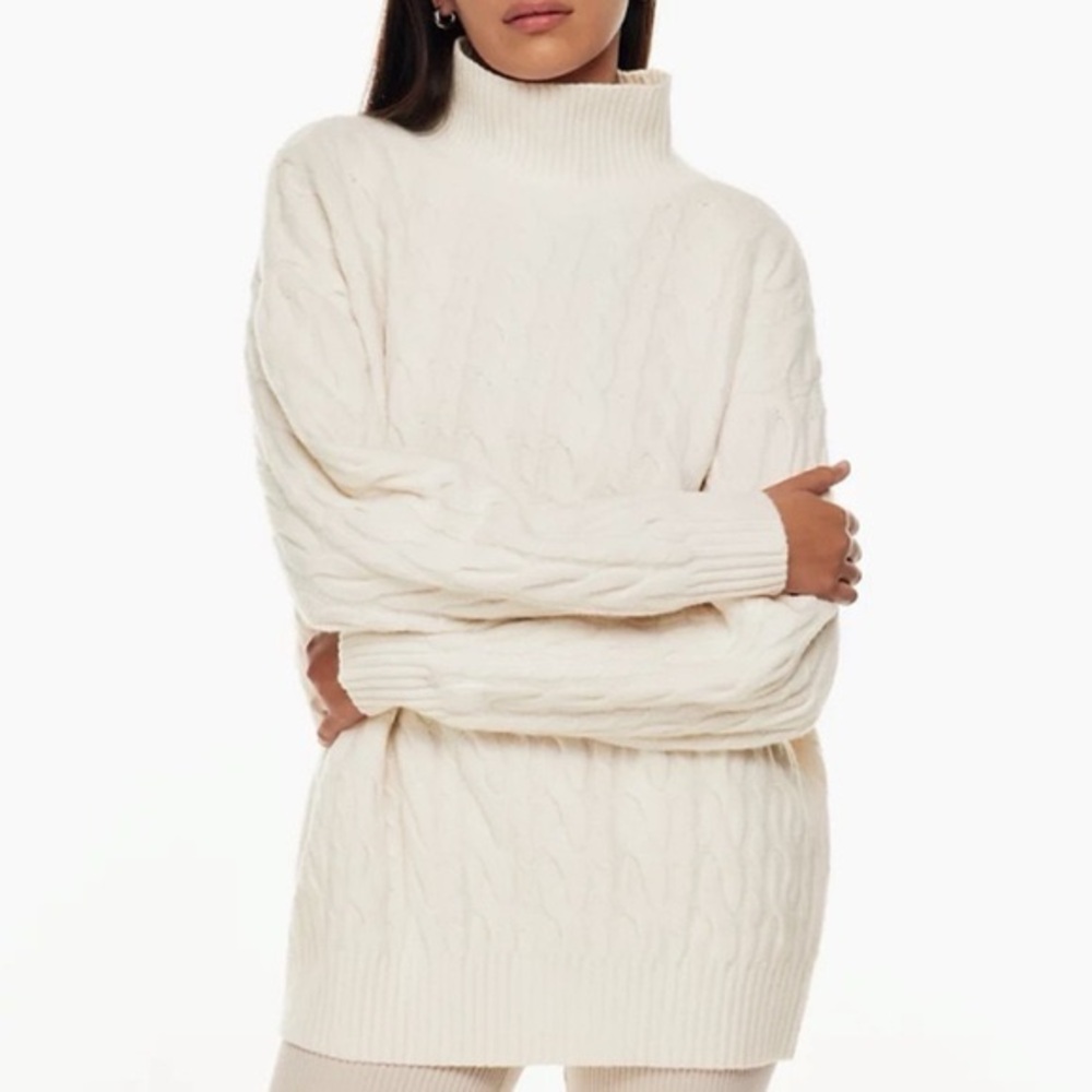 NWT Aritzia The Group Babaton Stargaze Cable Knit Turtleneck Sweater, Size L